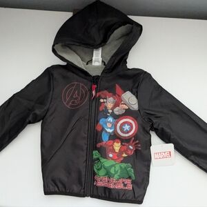 NWT Marvel Avengers Kid's (Size 4) Fleece-Lined Hooded Waterproof Jacket